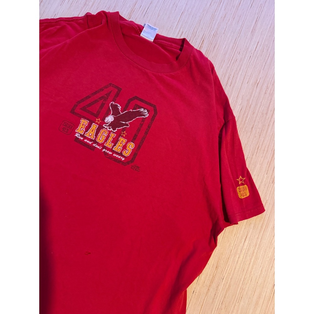 Delta Pro Weight Mens Red Eagles Isaiah 40:31 Graphic T-Shirt XXL Cotton 28